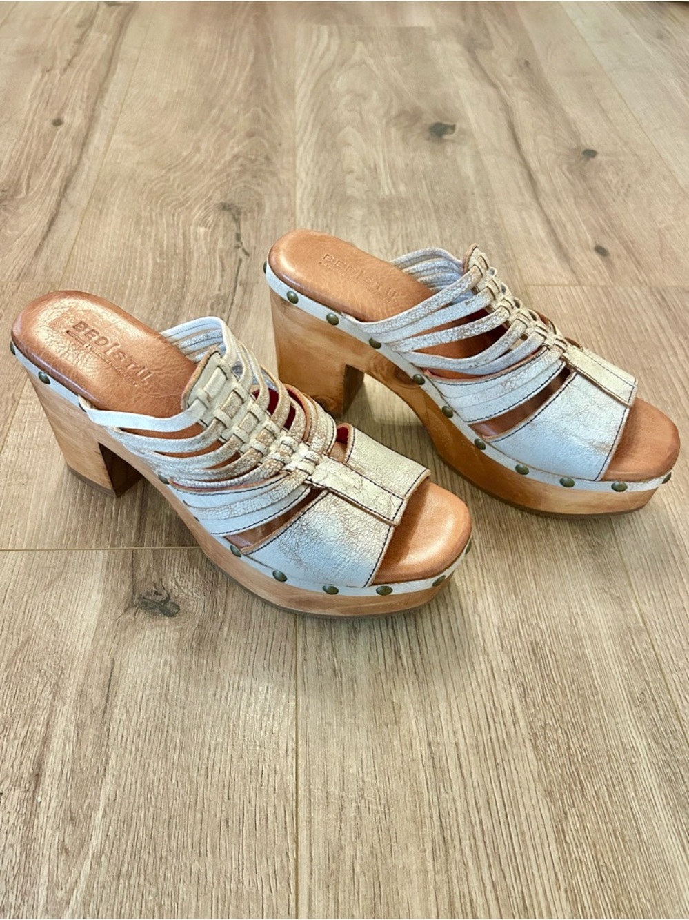 NWOT! Bed Stu Shantel Nectar Lux Leather Platform Clogs